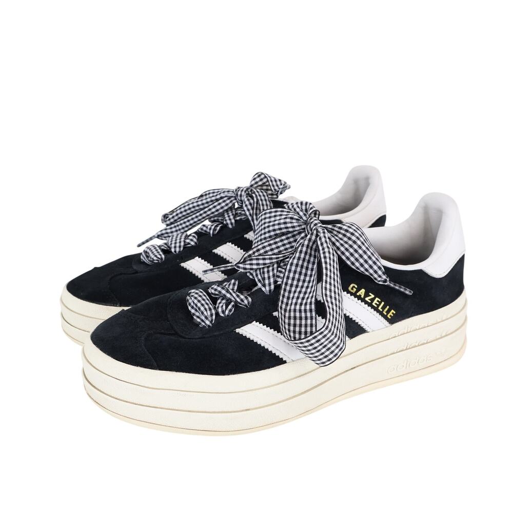Adidas Women's Gazelle Bold Shoes Core Black Cloud White Core White Size 7